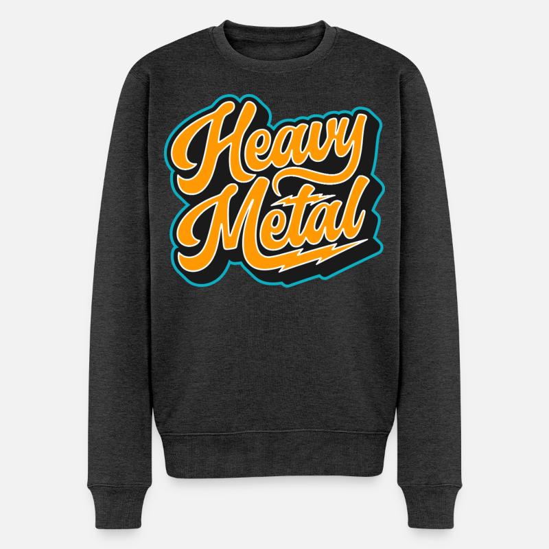 Heavy Metal Bold Script Logo - Pull Premium bio Homme - anthracite chiné