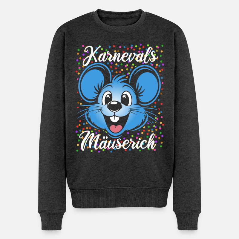 Karnevals Mäuserich | Partner Kostüm Herren - Männer Premium Bio Pullover - Anthrazit meliert