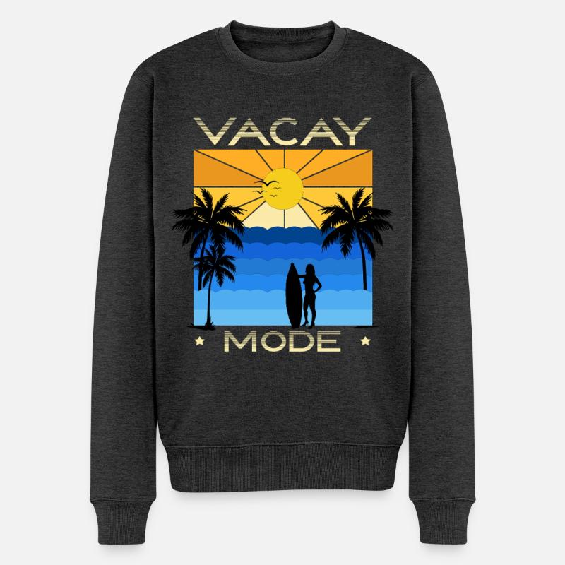 Lustiges Urlaubs & Surfer Design - Männer Premium Bio Pullover - Anthrazit meliert