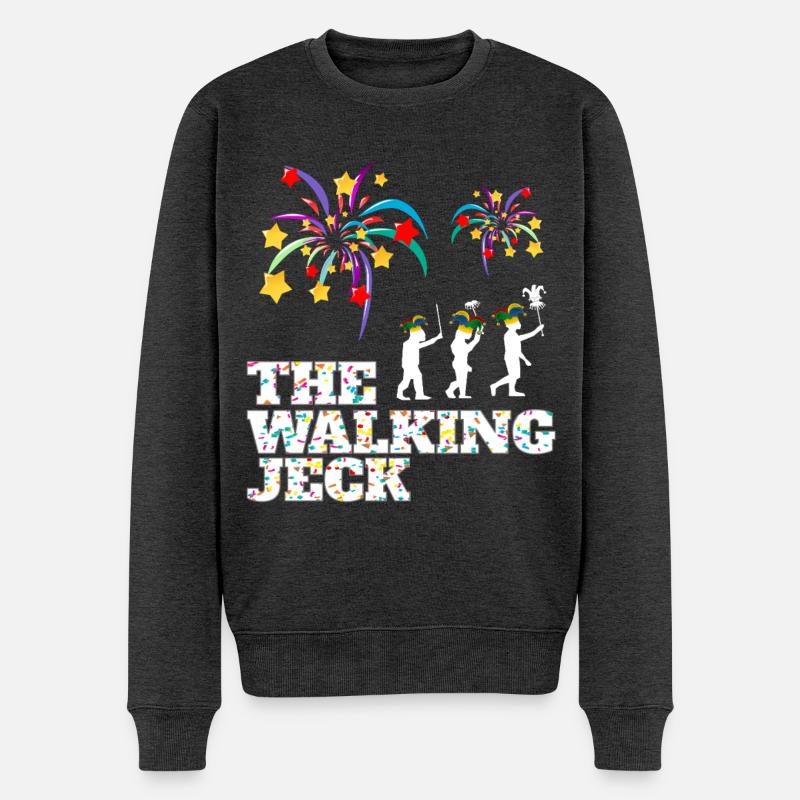The Walking Jack Feuerwerkparty - Männer Premium Bio Pullover - Anthrazit meliert