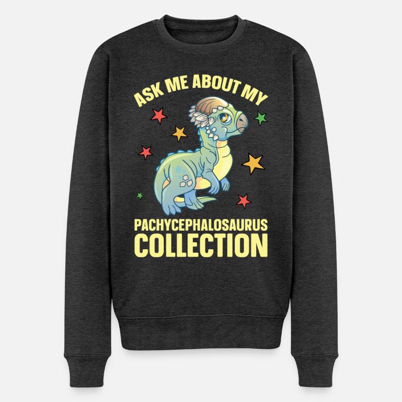 Pachycephalosaurus Plüschtier Dinosaurier - Männer Premium Bio Pullover - Anthrazit meliert