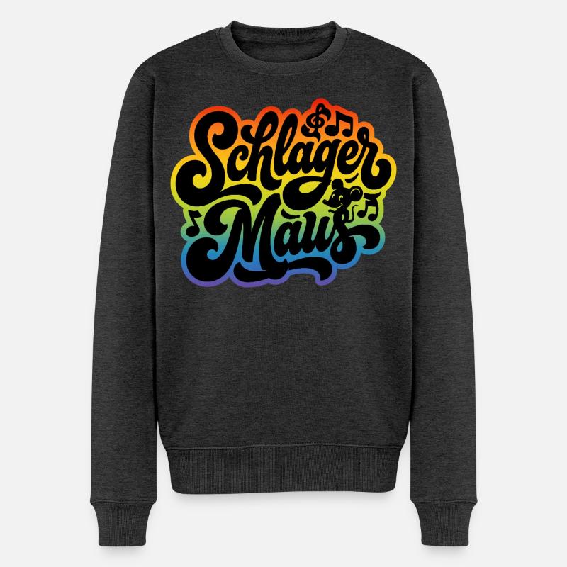 Schlager Maus - Schlagermaus - Schlagermusik - Männer Premium Bio Pullover - Anthrazit meliert