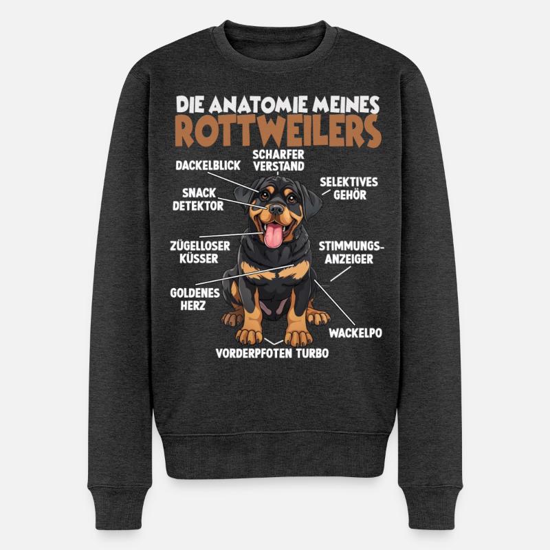 Hund Rottweiler T Hundehalter Geschenk - Männer Premium Bio Pullover - Anthrazit meliert