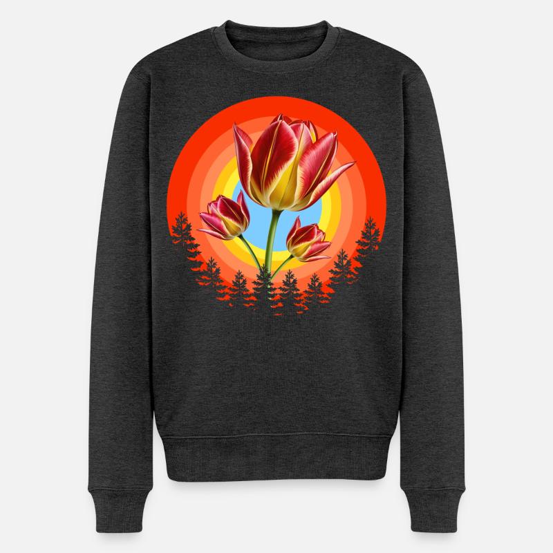 TULPENNATUR - Männer Premium Bio Pullover - Anthrazit meliert