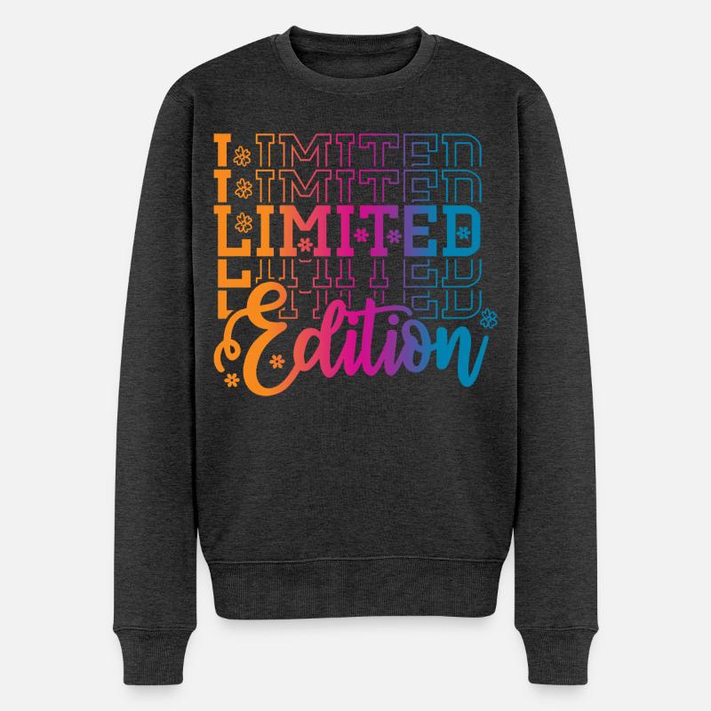 Limited Edition - Männer Premium Bio Pullover - Anthrazit meliert