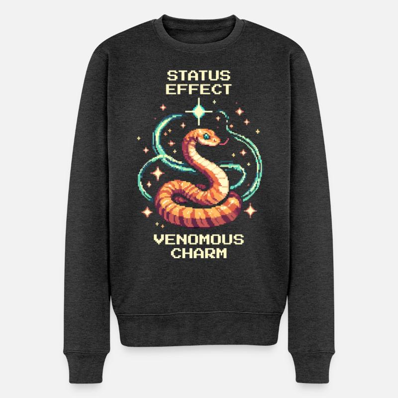 Giftiger Charme | Schlange Status Effekt - Männer Premium Bio Pullover - Anthrazit meliert