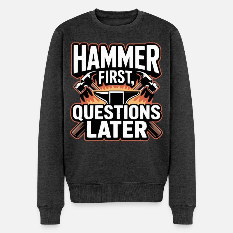 Hammer : premières questions, puis Blacksmith disant - Pull Premium bio Homme - anthracite chiné