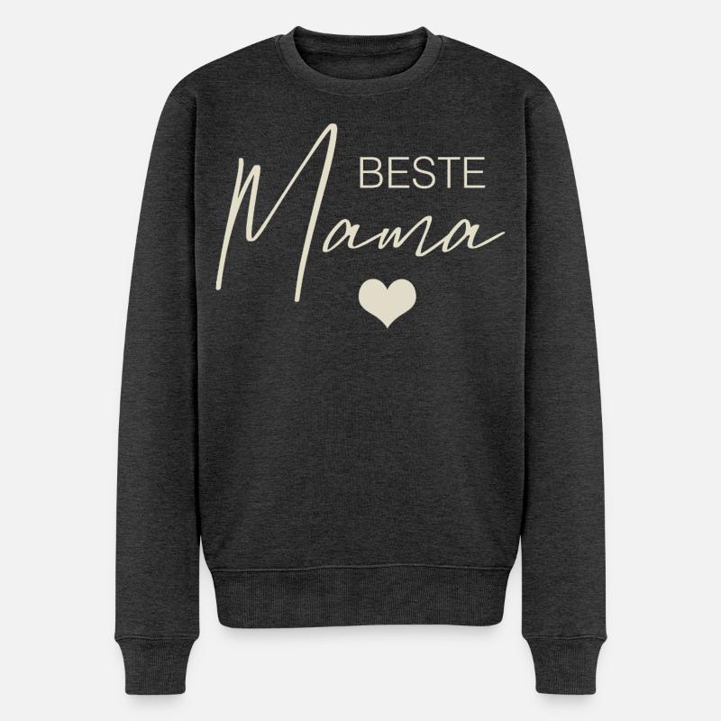 Beste Mama - Männer Premium Bio Pullover - Anthrazit meliert