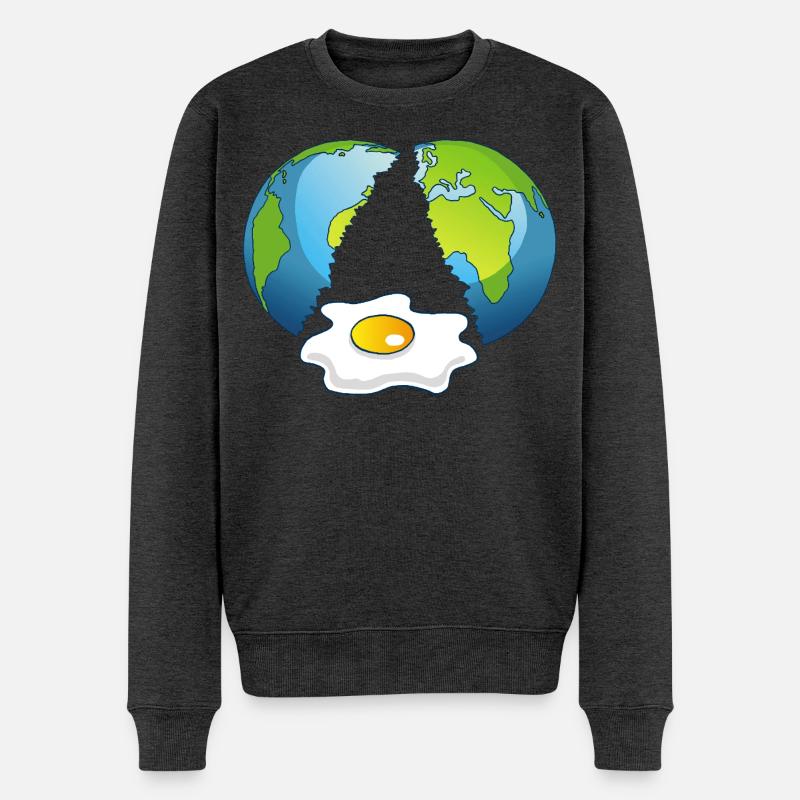 Planet Erde ist ein Ei - Männer Premium Bio Pullover - Anthrazit meliert
