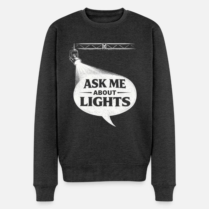 Lichttechniker me demande des lumières - Pull Premium bio Homme - anthracite chiné