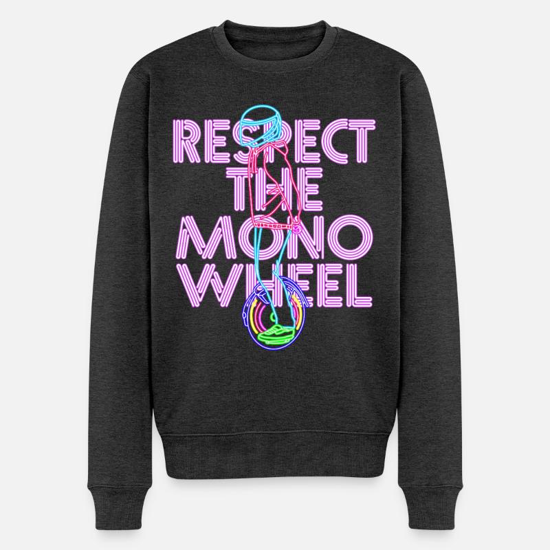 Respect The Monowheel Monocyclist - Männer Premium Bio Pullover - Anthrazit meliert