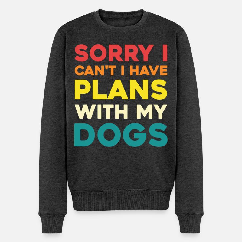 Kein Plan Ohne Hund - Männer Premium Bio Pullover - Anthrazit meliert