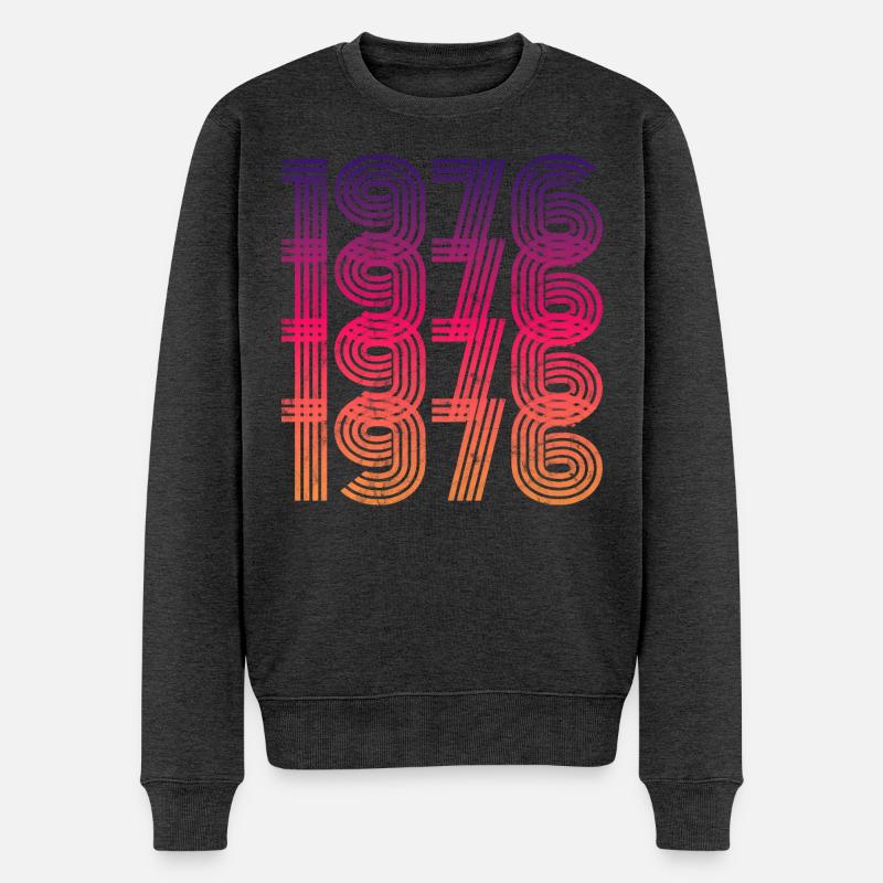 Vintage 1976 - Männer Premium Bio Pullover - Anthrazit meliert