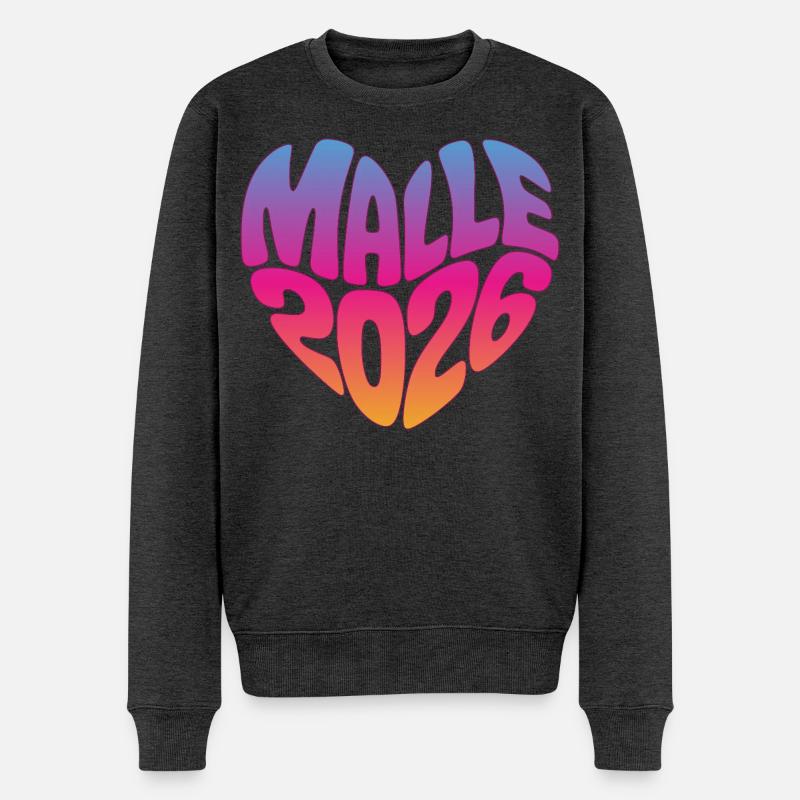 Mallorca Malle 2026  - Männer Premium Bio Pullover - Anthrazit meliert