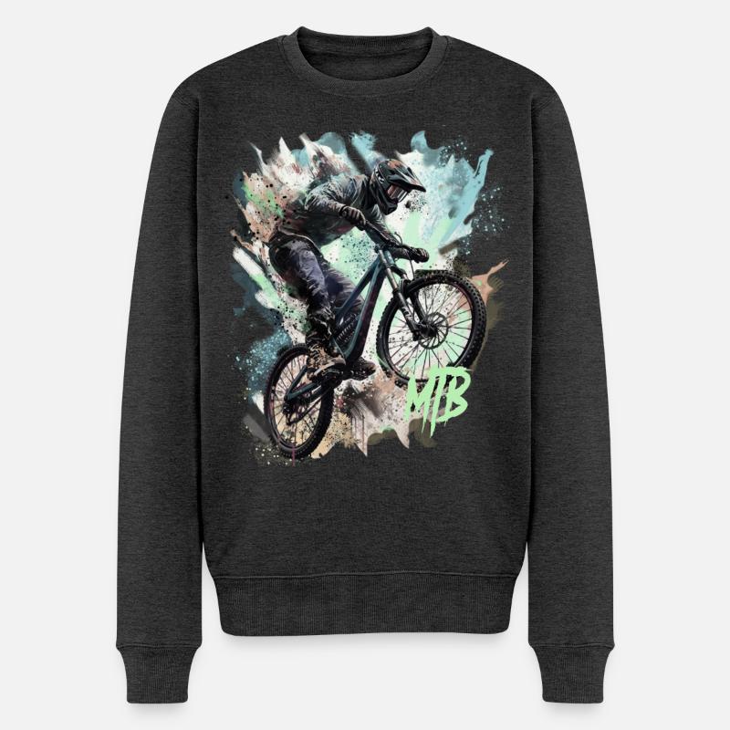 Mtb - Männer Premium Bio Pullover - Anthrazit meliert