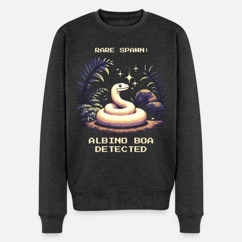 Albino-Boa entdeckt | Boa Constrictor Terrarium - Männer Premium Bio Pullover - Anthrazit meliert