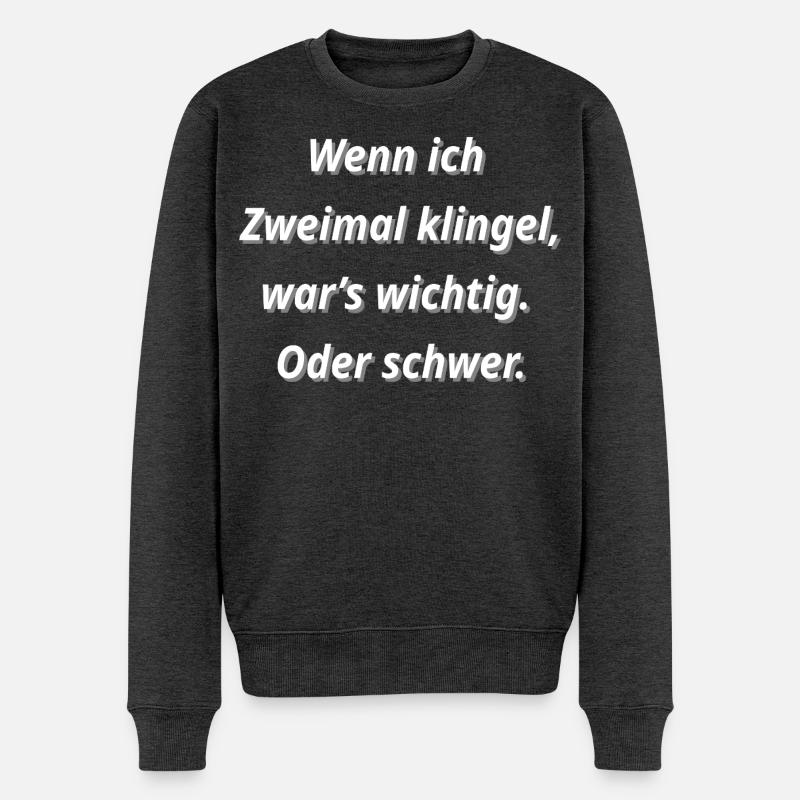 Für Paket Boten - Wenn ich zweimal klinge - Männer Premium Bio Pullover - Anthrazit meliert