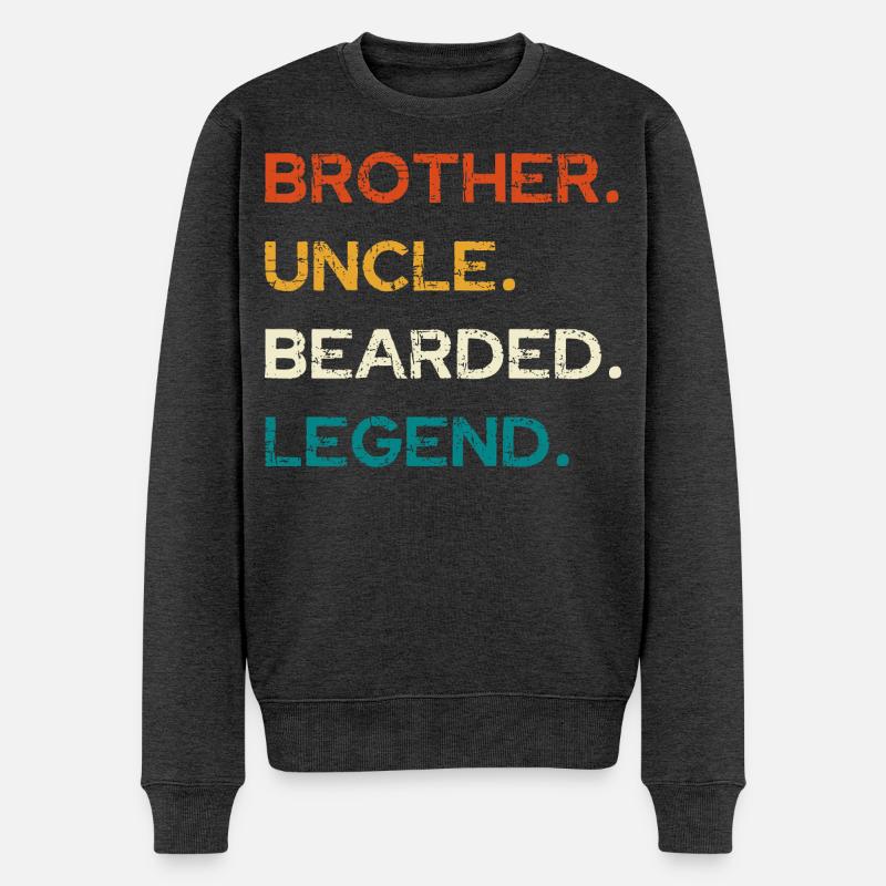 Bearded Legend: Bruder und Onkel - Männer Premium Bio Pullover - Anthrazit meliert