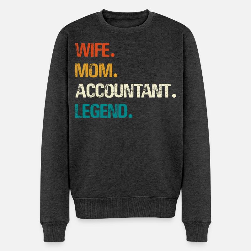 Épouse Mère Comptable Légende - Pull Premium bio Homme - anthracite chiné