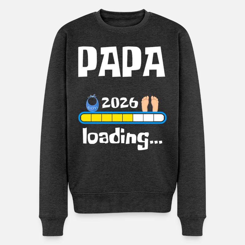 Papa 2026 Loading - Männer Premium Bio Pullover - Anthrazit meliert