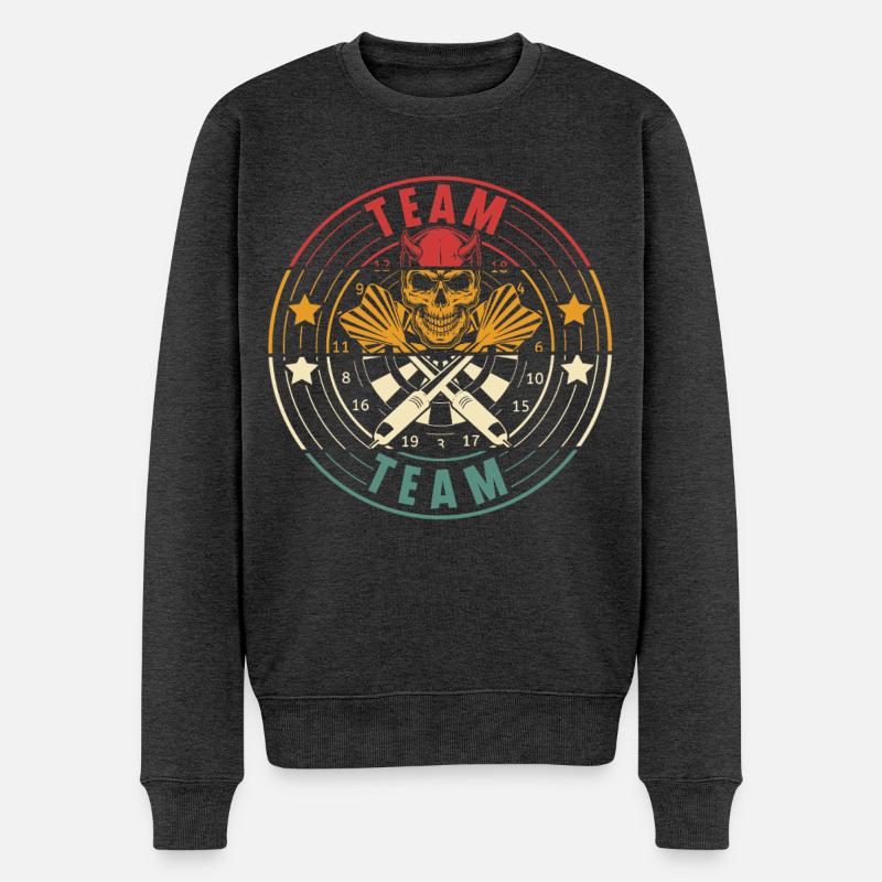 Darts Team - Männer Premium Bio Pullover - Anthrazit meliert