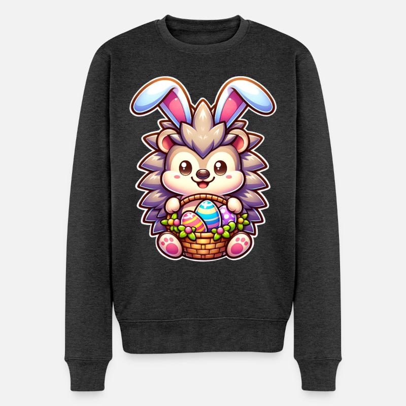 Ostern Igel - Männer Premium Bio Pullover - Anthrazit meliert