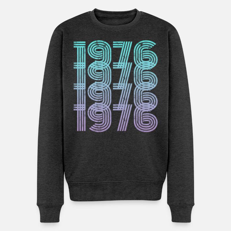 Vintage 1976 - Männer Premium Bio Pullover - Anthrazit meliert