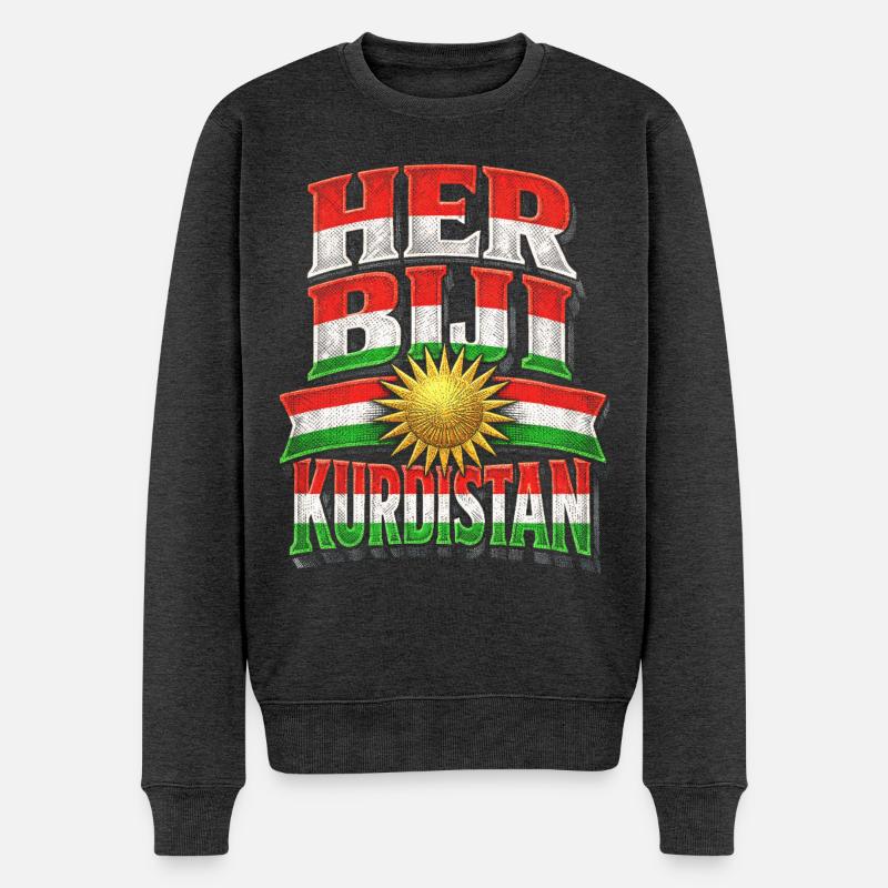 Her Biji Kurdistan Kurde Kurden - Männer Premium Bio Pullover - Anthrazit meliert