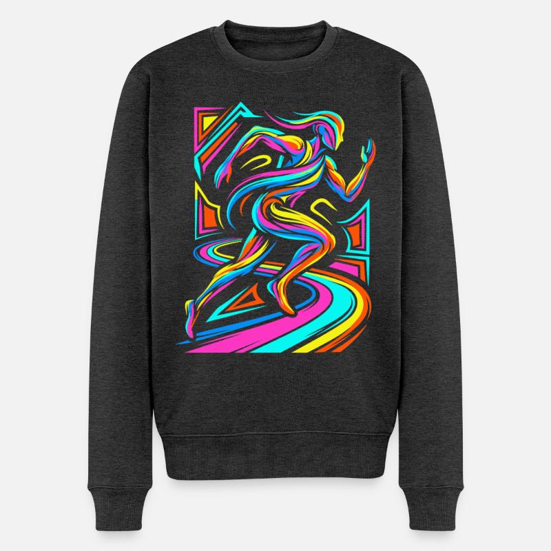 Läufer - Männer Premium Bio Pullover - Anthrazit meliert