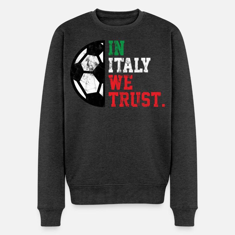 In Italia we trust - Männer Premium Bio Pullover - Anthrazit meliert