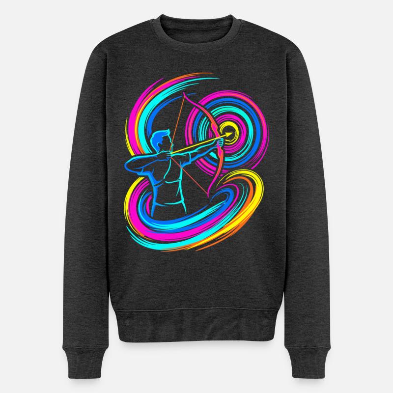 Bogenschießen - Männer Premium Bio Pullover - Anthrazit meliert