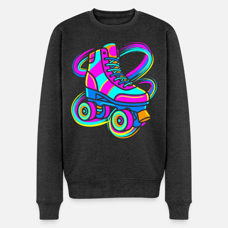 Rollschuh - Männer Premium Bio Pullover - Anthrazit meliert