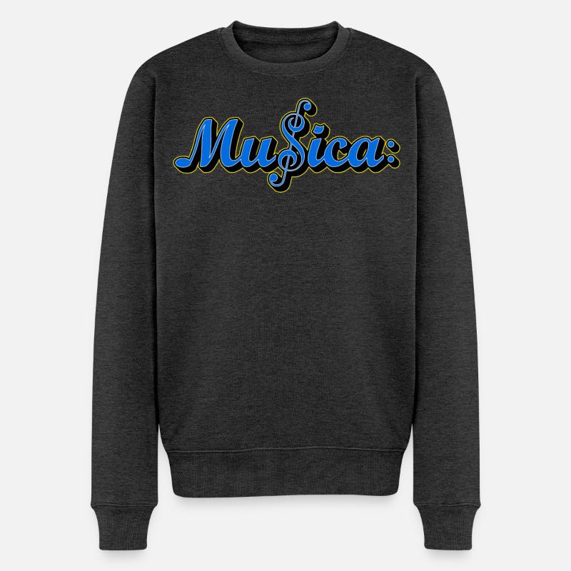 Musica Blue Logo - Männer Premium Bio Pullover - Anthrazit meliert