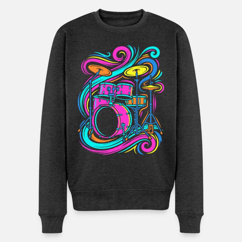 percussion - Pull Premium bio Homme - anthracite chiné