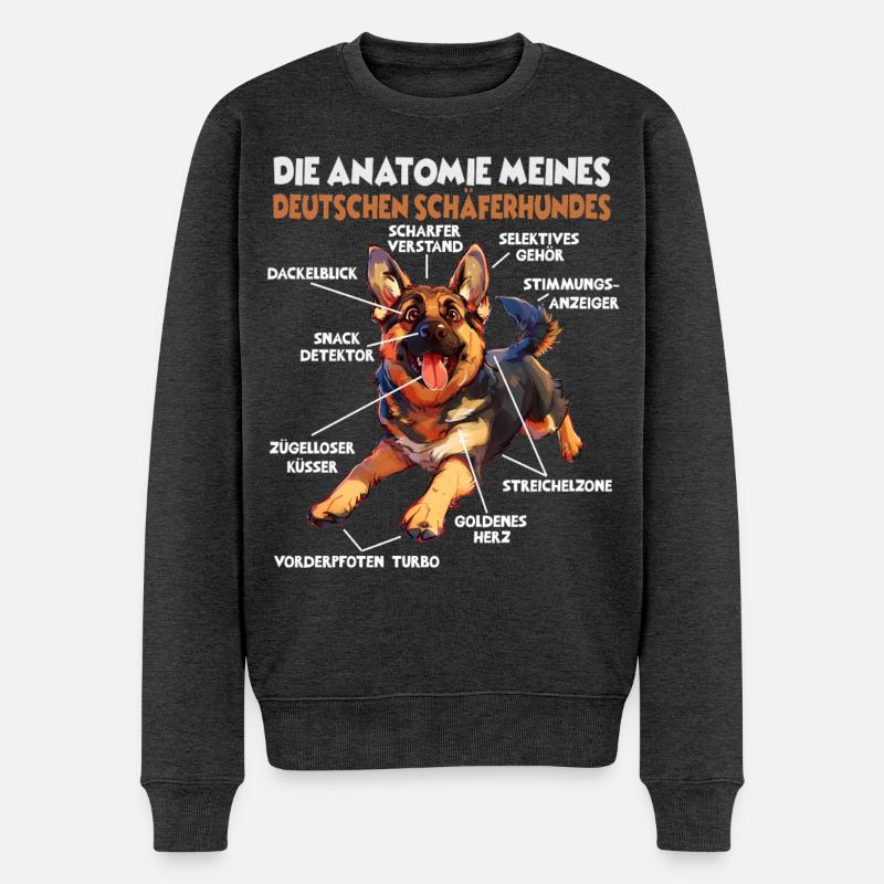 Schäferhund Gassi T Hundehalter Schäferhund - Männer Premium Bio Pullover - Anthrazit meliert