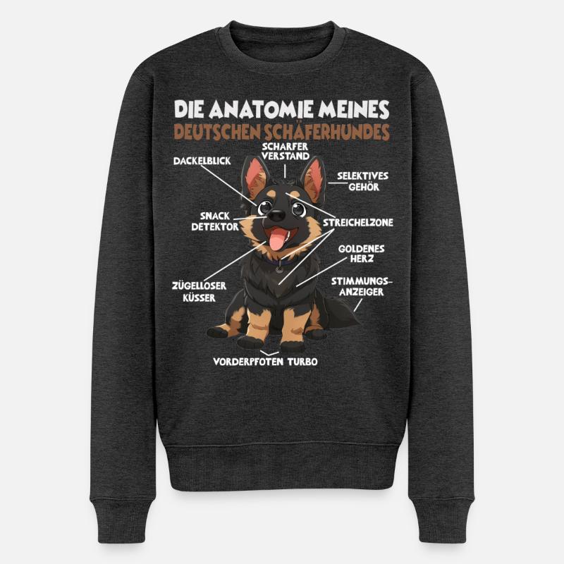 Schäferhund Gassi T Hundehalter Schäferhund - Männer Premium Bio Pullover - Anthrazit meliert