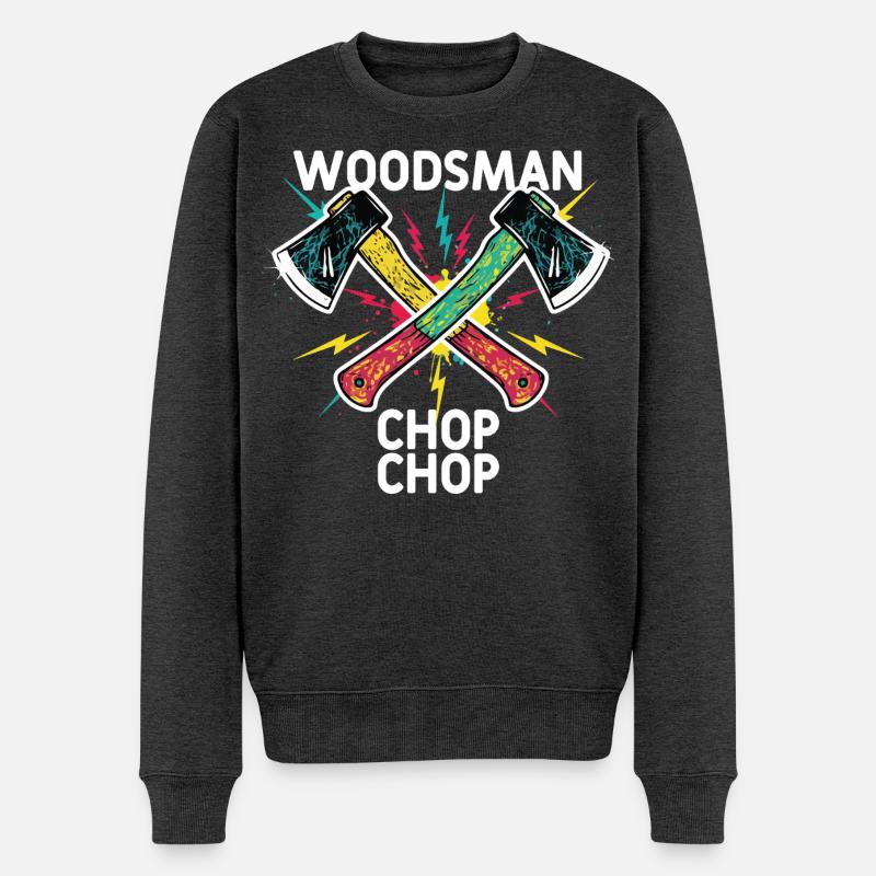 Woodsman Chop Chop Camping-Äxte - Männer Premium Bio Pullover - Anthrazit meliert