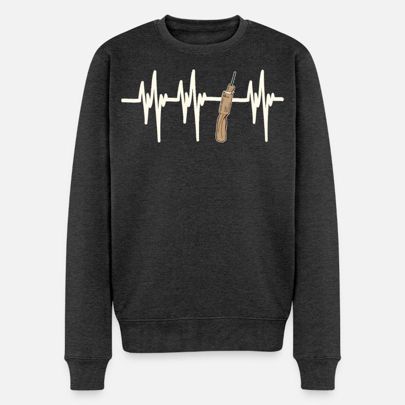 Heartbeat Fallas de Valencia Trueno - Männer Premium Bio Pullover - Anthrazit meliert
