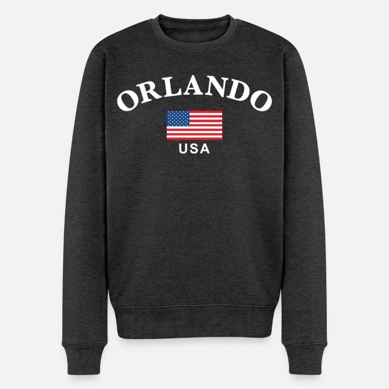 Orlando, USA - Männer Premium Bio Pullover - Anthrazit meliert