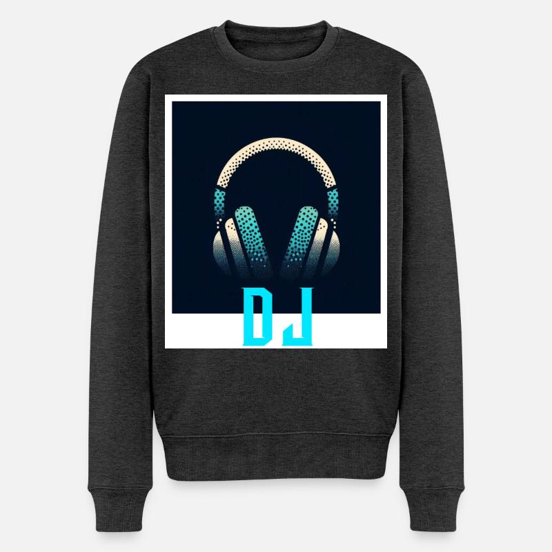 DJ - Männer Premium Bio Pullover - Anthrazit meliert