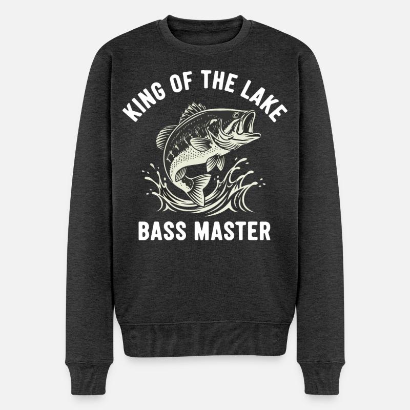 Pêche Bar Maître Rivière Lac - Pull Premium bio Homme - anthracite chiné
