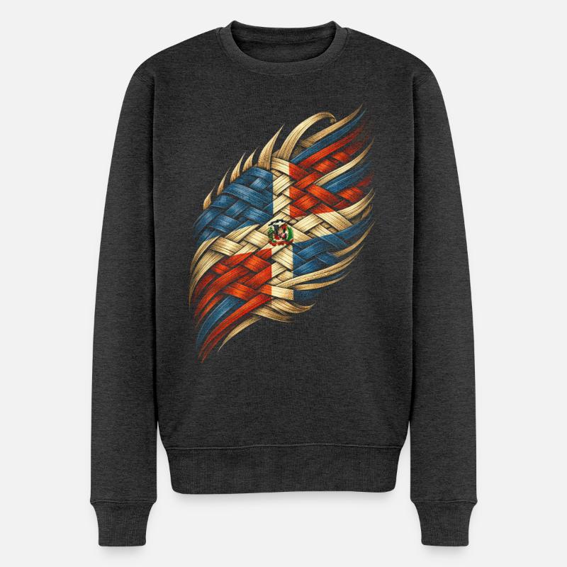Dominikanisch - Männer Premium Bio Pullover - Anthrazit meliert