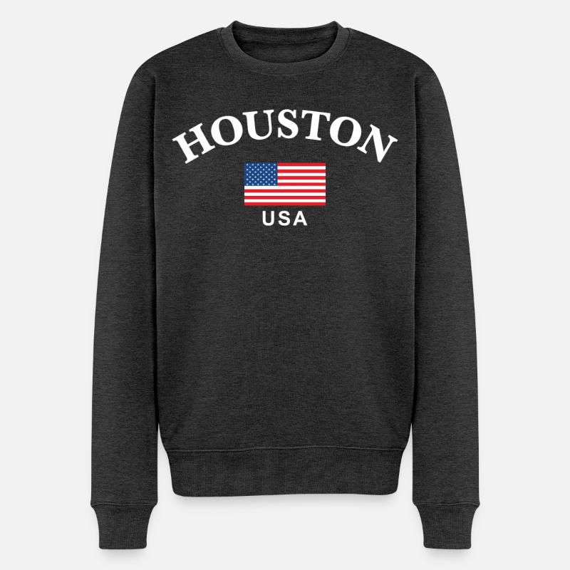Houston, USA - Männer Premium Bio Pullover - Anthrazit meliert
