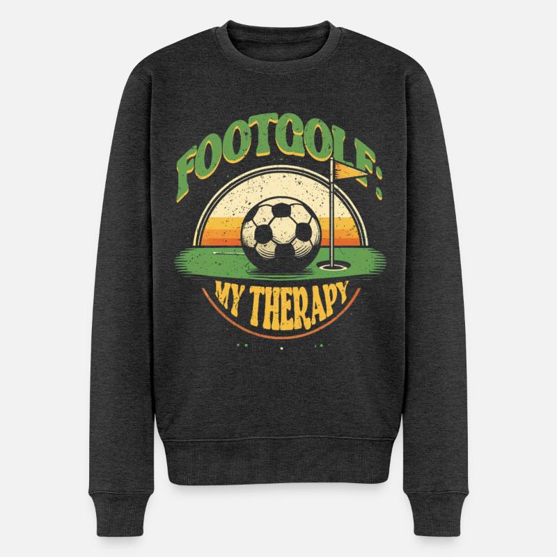 Footgolf Fußballgolf - Männer Premium Bio Pullover - Anthrazit meliert