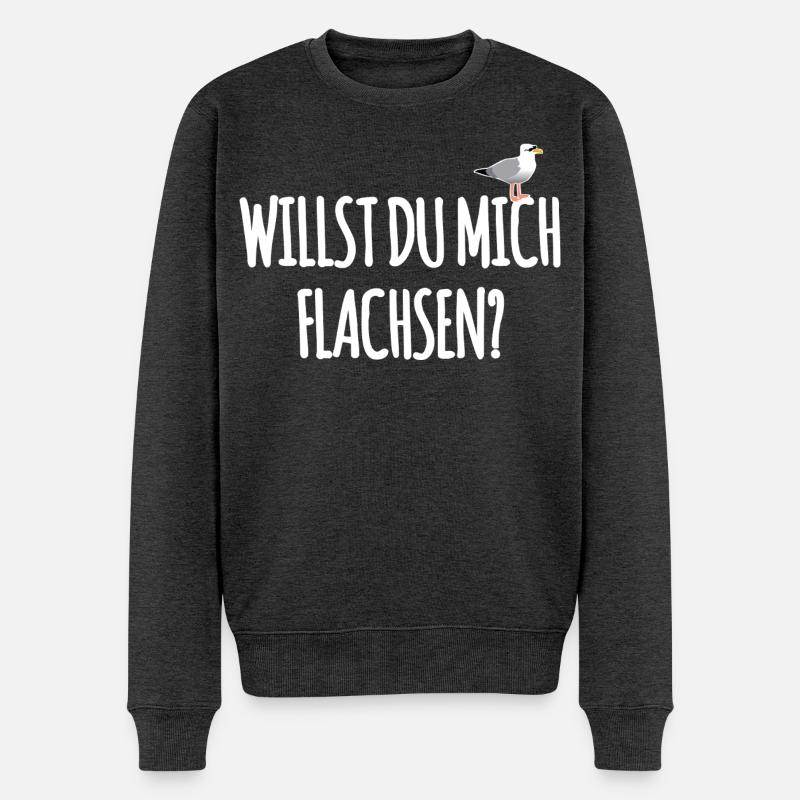 Hamburger Spruch - Männer Premium Bio Pullover - Anthrazit meliert