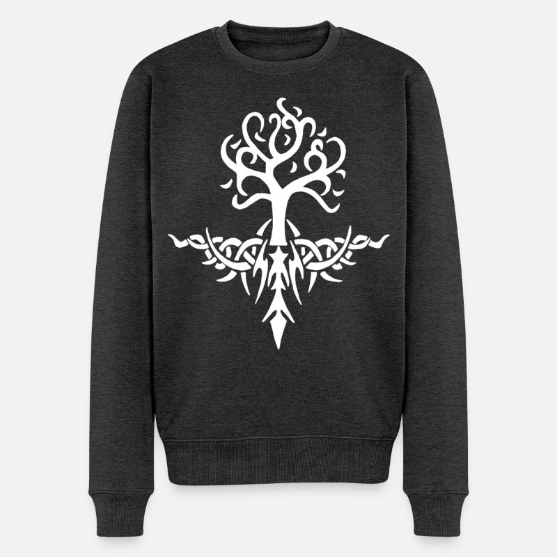 Weißer Dornbaum - Männer Premium Bio Pullover - Anthrazit meliert