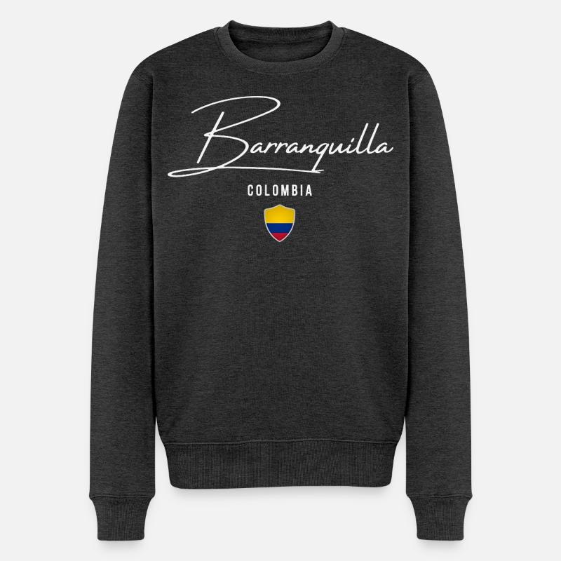Barranquilla Colombia, elegantes Design - Männer Premium Bio Pullover - Anthrazit meliert