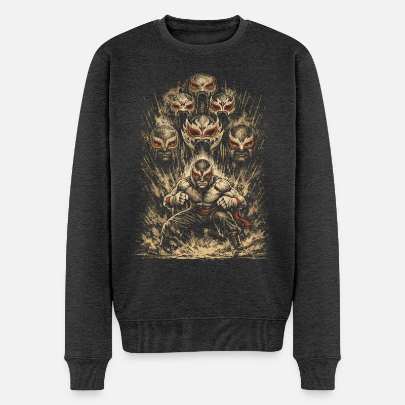 Lucha Libre Luchador - Männer Premium Bio Pullover - Anthrazit meliert