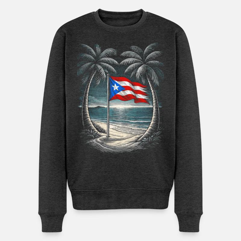Puerto Rico Boricua - Männer Premium Bio Pullover - Anthrazit meliert