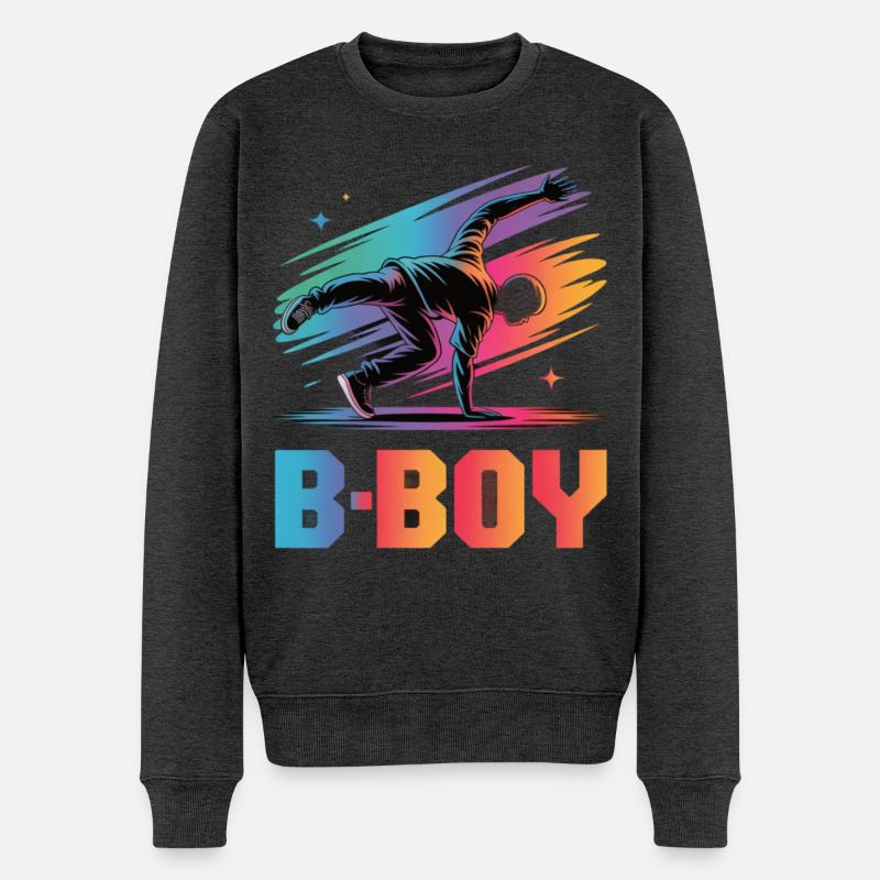 B-Boy Breakdance Streetstyle Breakdancer - Männer Premium Bio Pullover - Anthrazit meliert